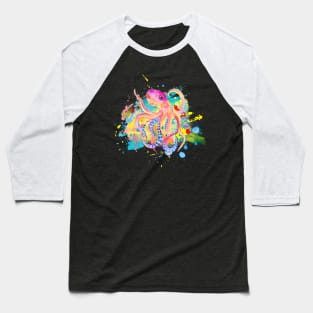 Octopus Splash of Color Baseball T-Shirt